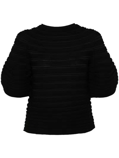 Issey Miyake Mushroom-knit Top In Black