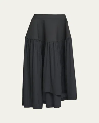 Issey Miyake Mute Winding Asymmetric Midi Skirt In Gray