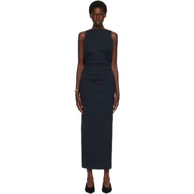 Issey Miyake Navy Allow Maxi Dress In Blue