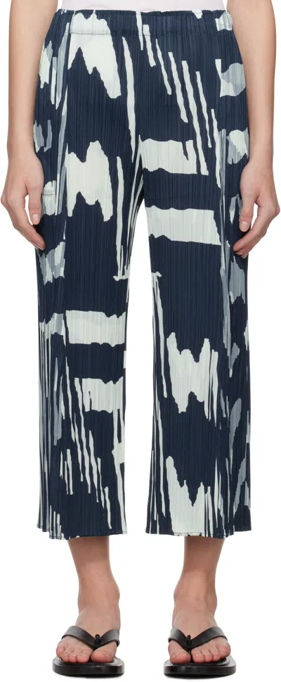 Issey Miyake Navy & Blue Refraction Trousers