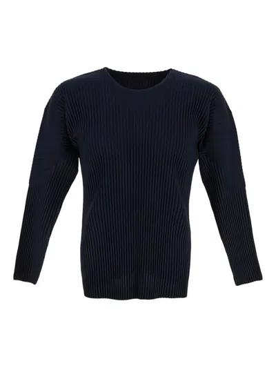 Issey Miyake Navy Blue Cotton T-shirt