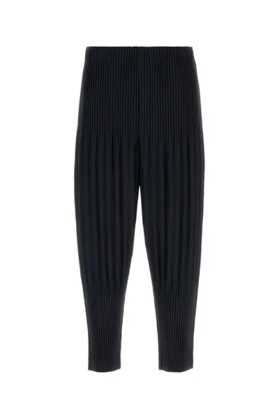 ISSEY MIYAKE NAVY BLUE POLYESTER PANT