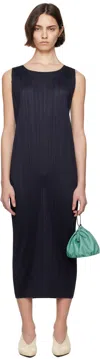 Issey Miyake Navy June New Colorful Basics 4 Maxi Dress