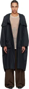 Issey Miyake Navy Kite Coat In Black