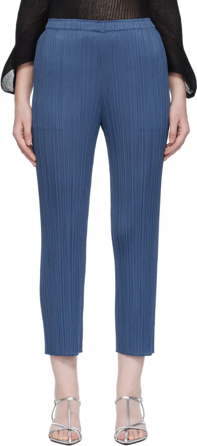 Issey Miyake Navy Lamp Shade Trousers In Blue
