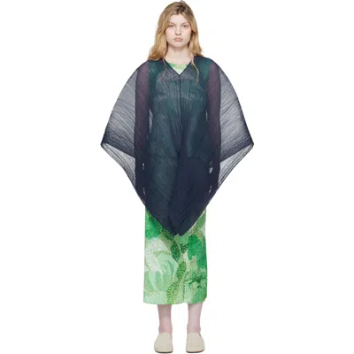 Issey Miyake Navy Madame-t Scarf In Blue