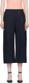 Issey Miyake Navy Mellow Pleats Trousers