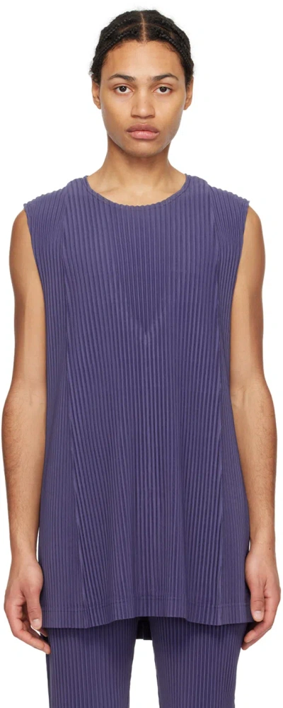 Issey Miyake Navy Monthly Color February Tank Top In 76-blue Charcoal