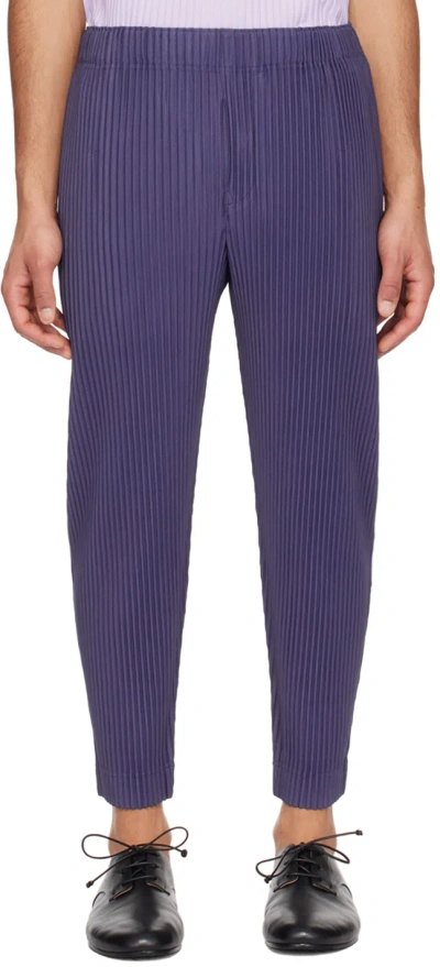 Issey Miyake Navy Monthly Color February Trousers In 76-blue Charcoal