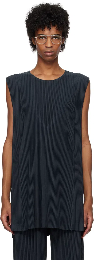Issey Miyake Navy Monthly Color January Tank Top In 76-midnight Blue