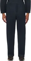 Issey Miyake Navy Monthly Color November Trousers In 76-midnight Blue