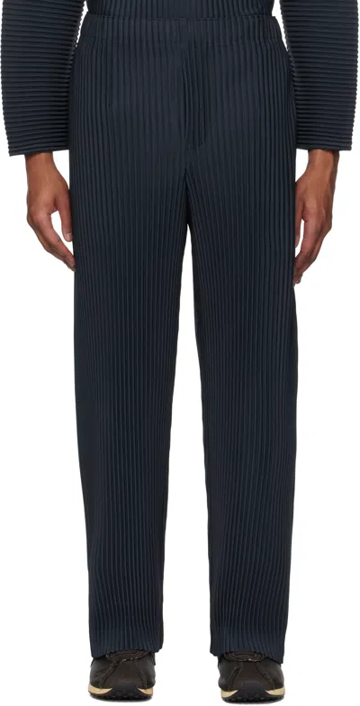 Issey Miyake Navy Monthly Color January Trousers In 76-midnight Blue