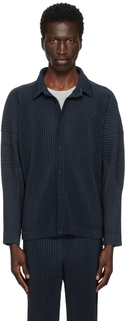 Issey Miyake Navy Monthly Color November Shirt In 74-midnight Blue