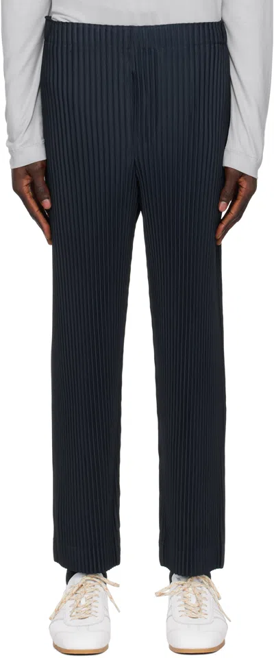 Issey Miyake Navy Monthly Color November Trousers In 74-midnight Blue