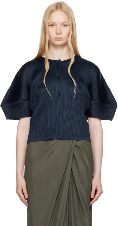 Issey Miyake Navy Monthly Colors April Cardigan