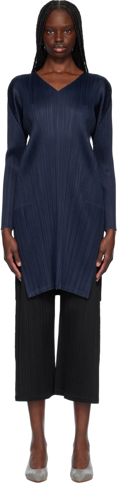 Issey Miyake Navy Monthly Colors February Minidress In 75 Navy