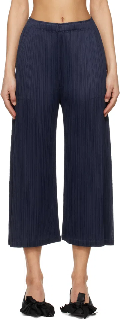 Issey Miyake Navy Monthly Colors February Trousers In 75 Navy