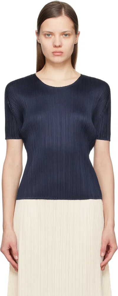 Issey Miyake Navy New Colorful Basics 4 T-shirt In 75 Navy