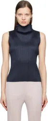 Issey Miyake Navy New Colorful Basics 4 Tank Top In 75 Navy