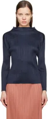 Issey Miyake Navy New Colorful Basics 4 Top In 75 Navy