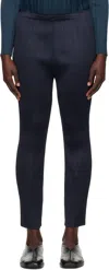 Issey Miyake Navy New Colorful Basics 4 Trousers In 75 Navy