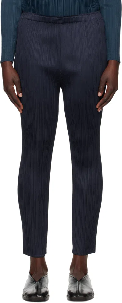 Issey Miyake Navy New Colorful Basics 4 Trousers In 75 Navy