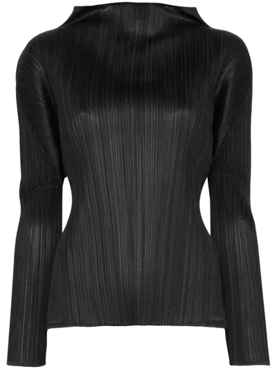 Issey Miyake New Colorful Basics Long-sleeved Top In Black
