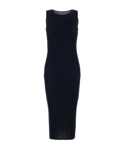 Issey Miyake Pleated Sleeveless Midi Dress In Multi