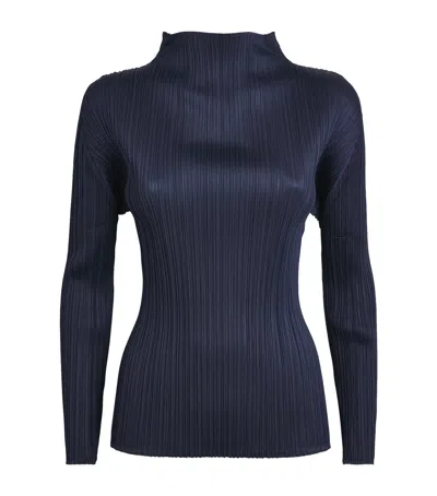 Issey Miyake New Colorful Basics 4 Long-sleeve Top In Blue