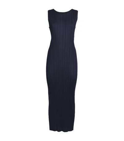 Issey Miyake Navy New Colorful Basics 4 Maxi Dress In 75 Navy