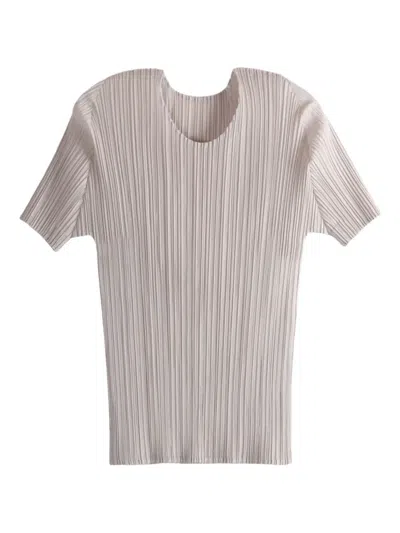 Issey Miyake New Colorful Basics 4 Pleated Top In Neutral