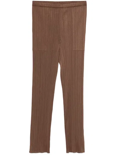 Issey Miyake New Colorful Basics 4 Trousers In Brown