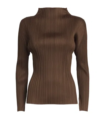Issey Miyake Brown New Colorful Basics 4 Top In 44 Brown