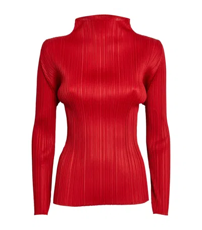 Issey Miyake New Colorful Basics Long-sleeve Top In Red