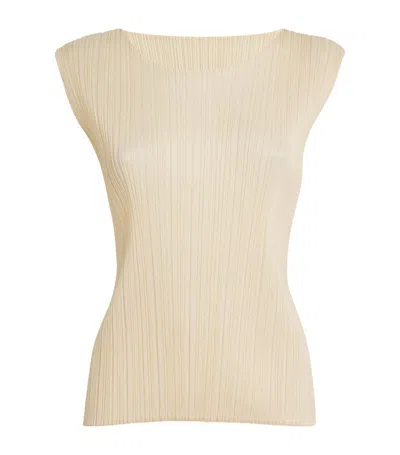 Issey Miyake New Colorful Basics Tank Top In Beige