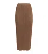 Issey Miyake New Colourful Basics Maxi Skirt In Brown