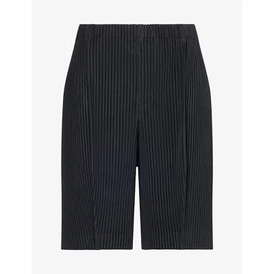 Issey Miyake Ns August Pleated Knit Shorts 15-black