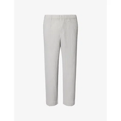 ISSEY MIYAKE NS LT.GRAY BASICS PLEATED KNITTED TROUSERS