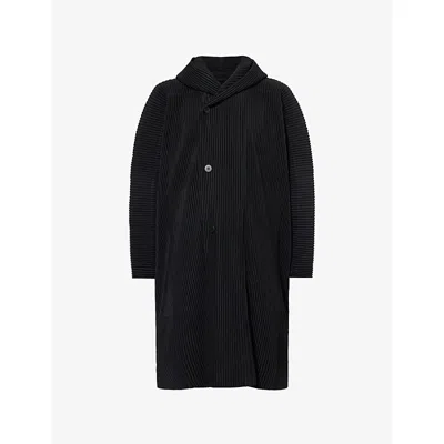 Issey Miyake Ns Black December Pleated Woven Coat