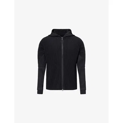 ISSEY MIYAKE NS JULY PLEATED WOVEN HOODIE BLACK