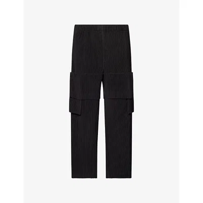 ISSEY MIYAKE NS HOMME PLISSE ISSEY MIYAKE MULTI-POCKET DRAWSTRING KNITTED TROUSERS