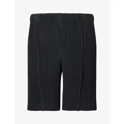 Issey Miyake Ns Drawstring-waist Pleated Knitted Shorts 19-inky Gray