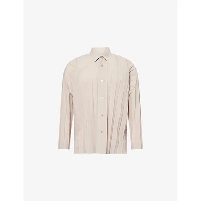 Issey Miyake Ns Gray Edge Long-sleeves Knitted Shirt In Neutral