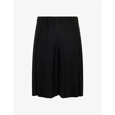 Issey Miyake Ns Black Tailored Pleats 2 Pleated Shorts