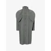 Issey Miyake Ns Gray Wool-like Pleated Knitted Overcoat In Brown
