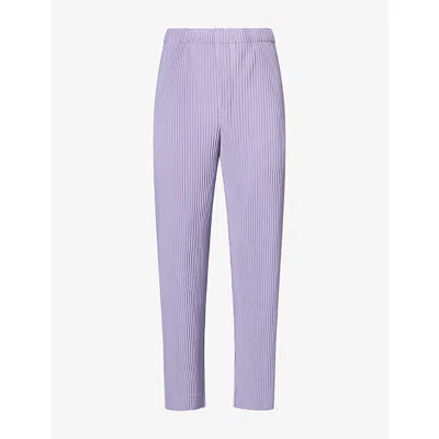 Issey Miyake Ns July Pleated Knitted Trousers 80-purple Hued
