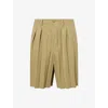 Issey Miyake Ns Khaki Edge Pleated Woven Shorts In Brown