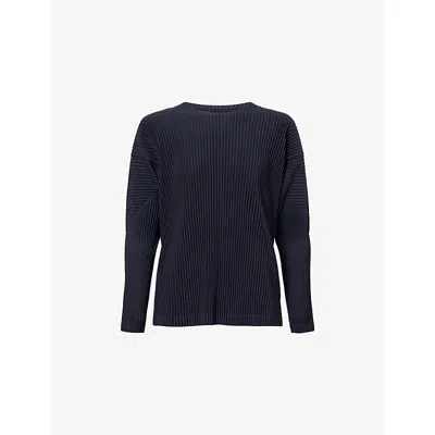 ISSEY MIYAKE NS NAVY BASICS LONG-SLEEVE KNIT TOP