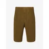 Issey Miyake Ns Pleats Regular-fit Knitted Shorts Olive Khaki