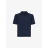 Issey Miyake Midnight Blue Polyester Polo Shirt In Black